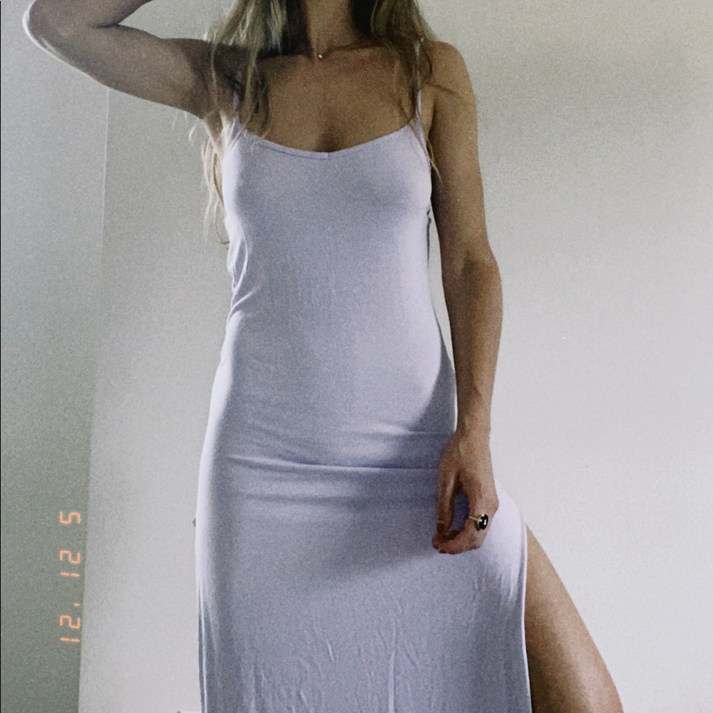 Lilac Jersey Split Cami Midid Dress